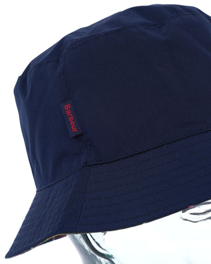 Barbour Hutton Wendbarer Fischerhut Marineblau/Klassisches Schottenkaro