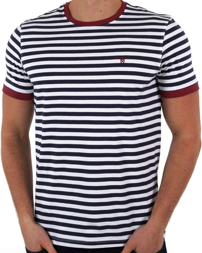 Barbour – Quay – Gestreiftes T-Shirt in Marineblau
