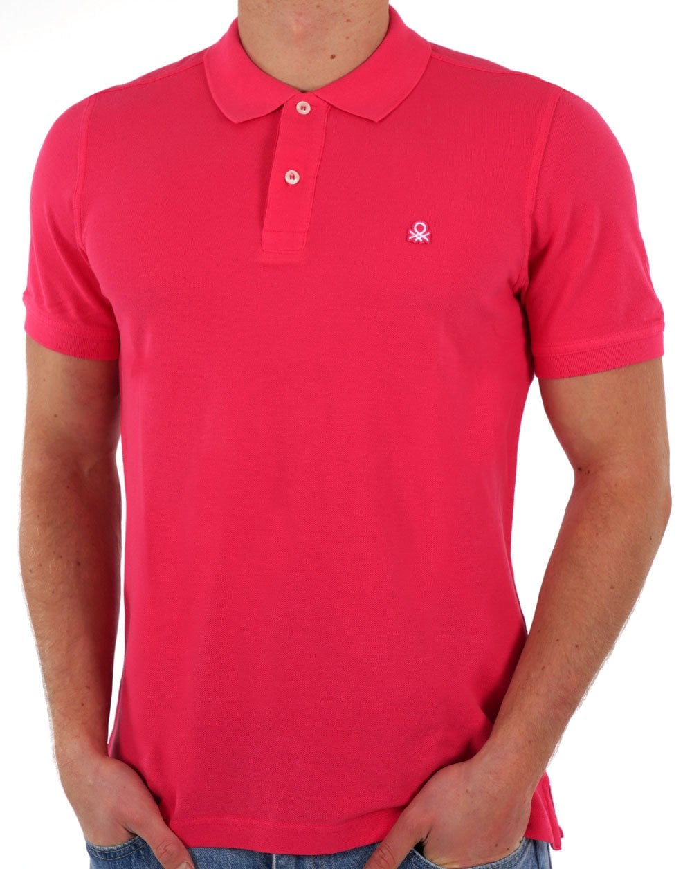 Benetton Poloshirt Dunkelrosa