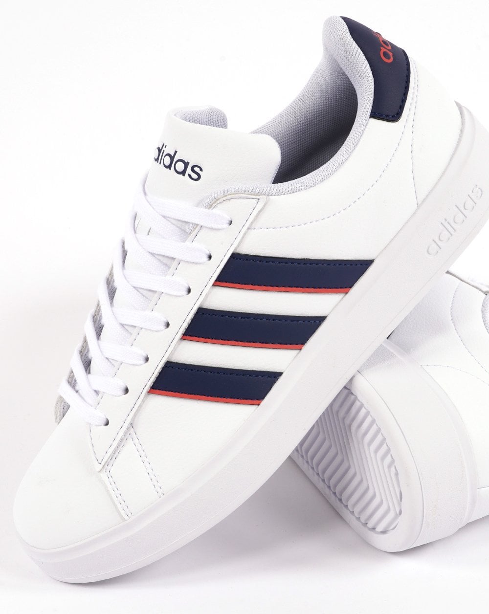 Adidas Grand Court 2.0 Turnschuhe Weiß/Dunkelblau/Rot