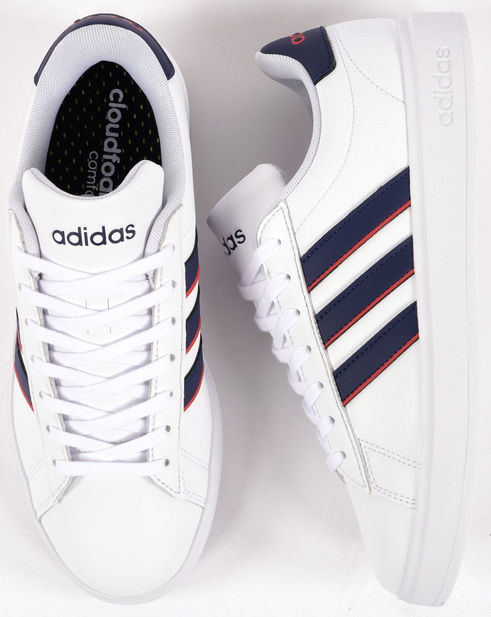 Adidas Grand Court 2.0 Turnschuhe Weiß/Dunkelblau/Rot