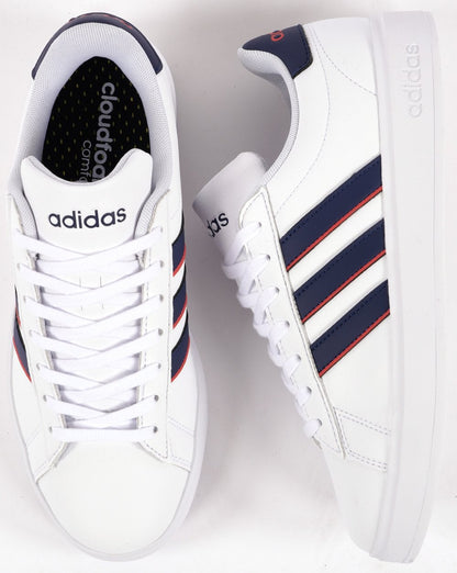 Adidas Grand Court 2.0 Turnschuhe Weiß/Dunkelblau/Rot