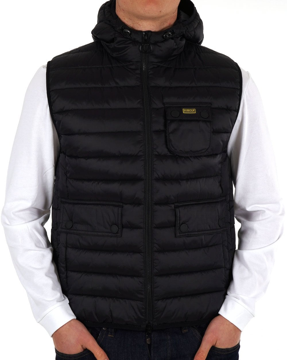 Barbour International Ousten Hooded Gilet Black