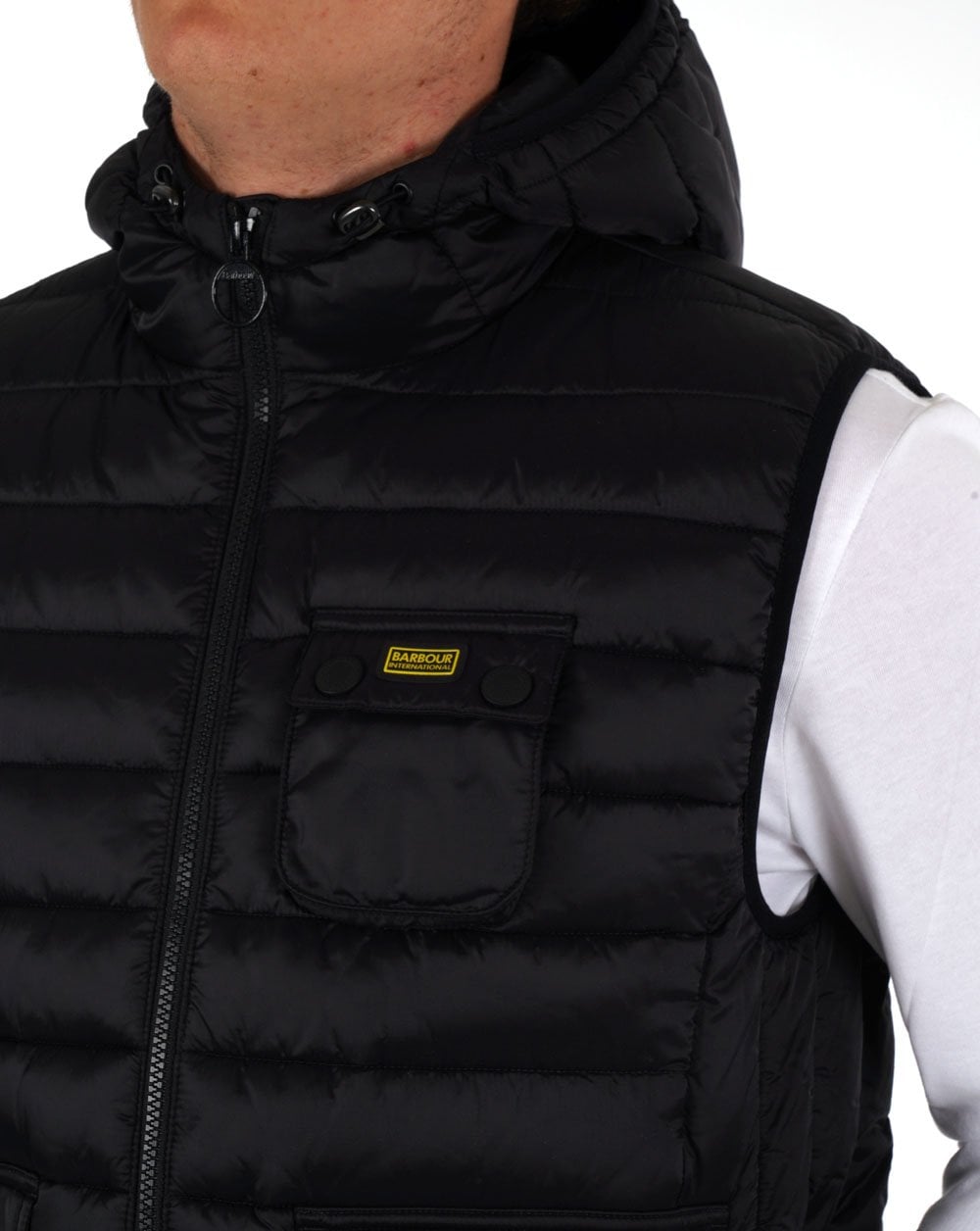 Barbour International Ousten Hooded Gilet Black