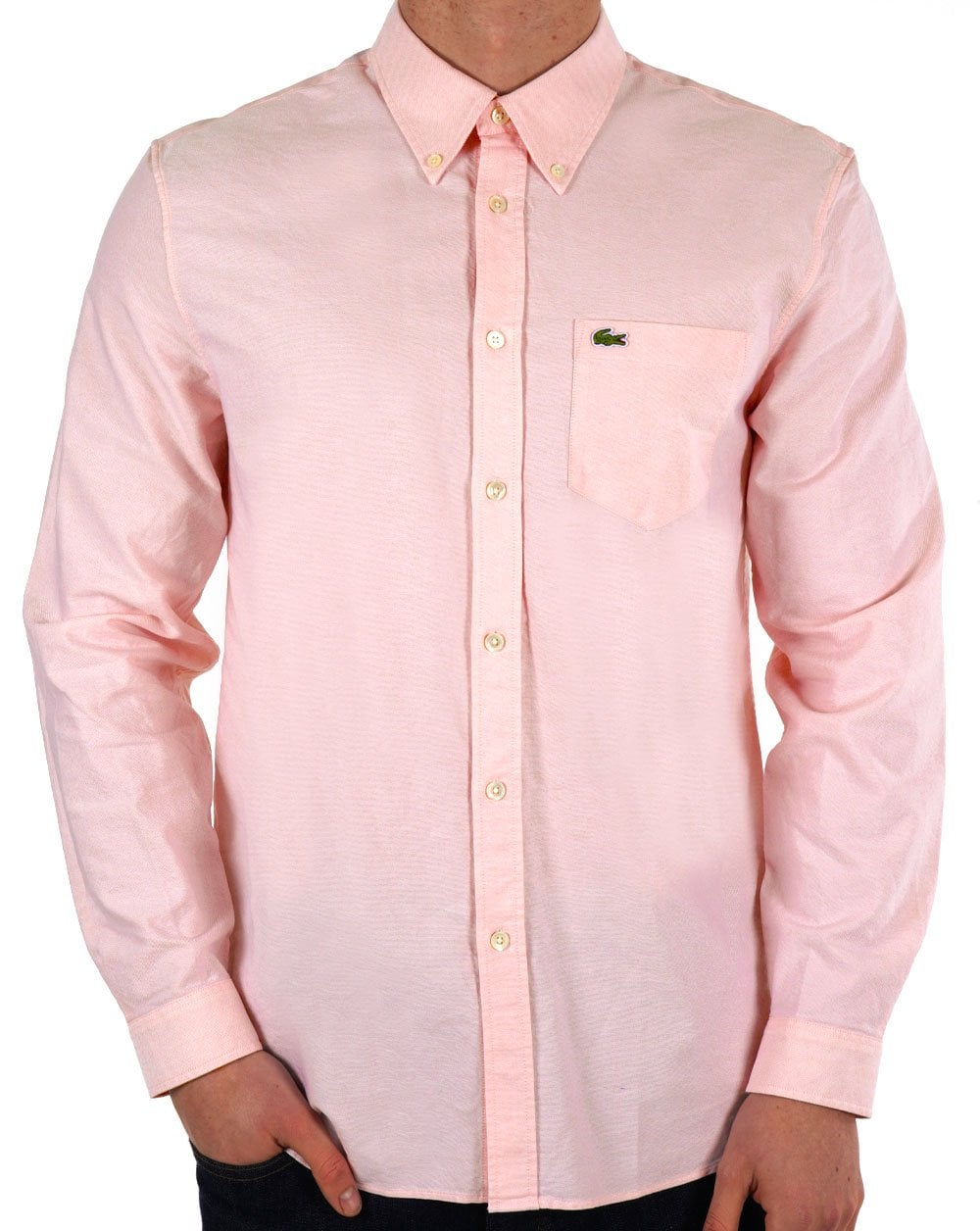 Lacoste Oxford Langarmhemd Rosa