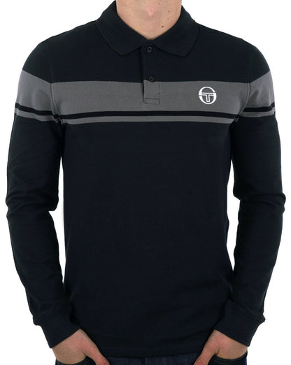 Sergio Tacchini Young Line LS Poloshirt Schwarz/Anthrazit