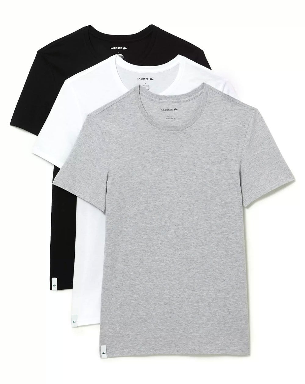 Lacoste Dreierpack T-Shirts Weiß/Silber/Schwarz