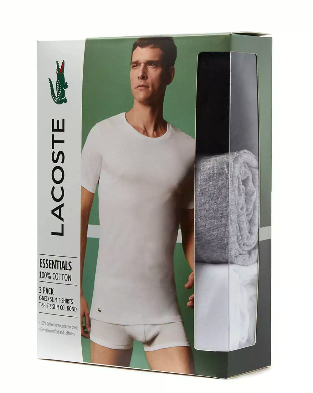 Lacoste Dreierpack T-Shirts Weiß/Silber/Schwarz