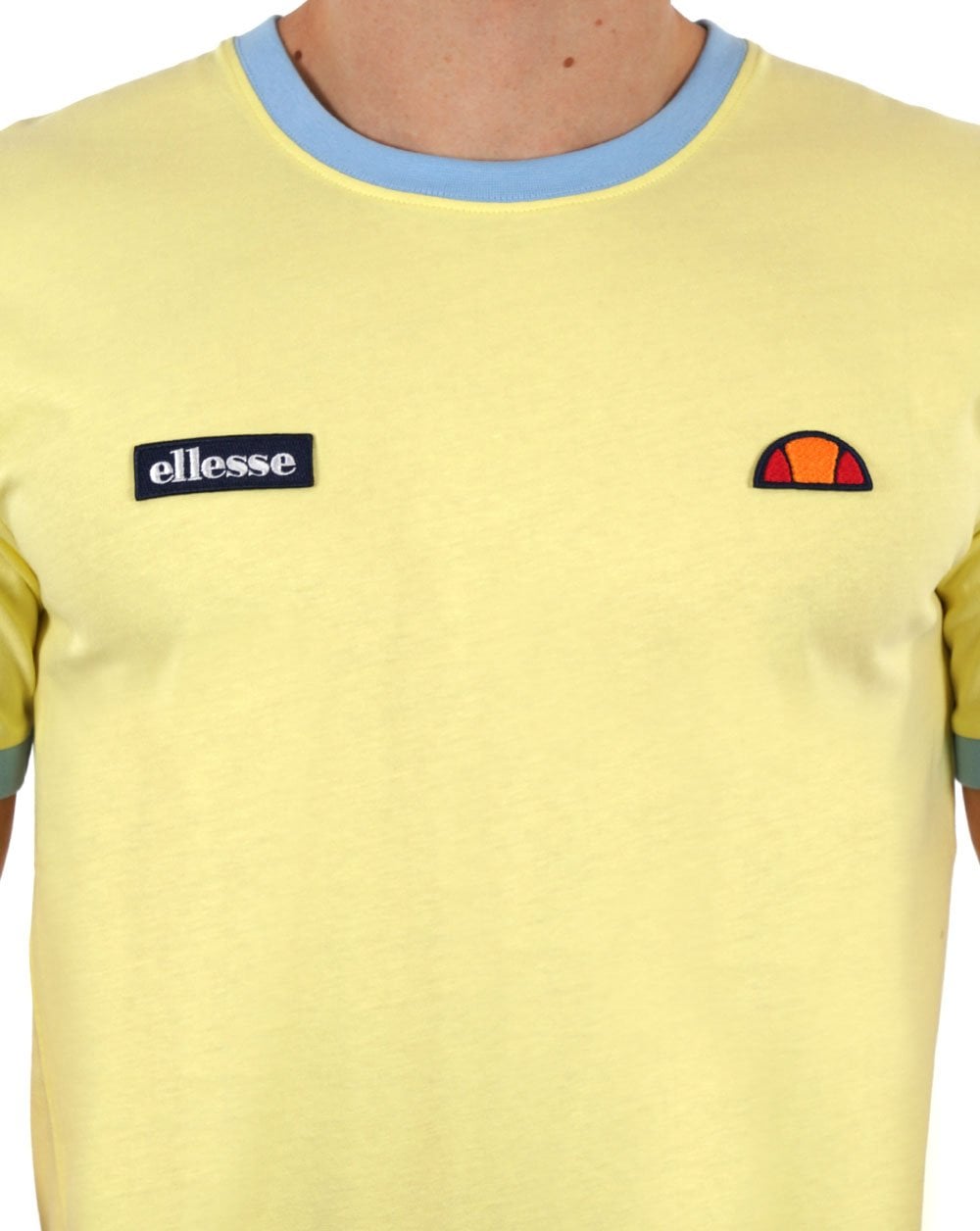 Ellesse Ringer T-Shirt Zitrone/Himmelblau