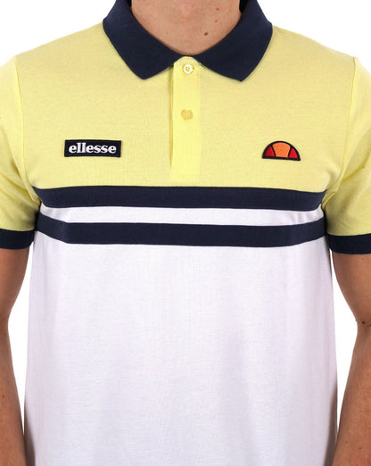Ellesse Rimini Split Poloshirt Weiß/Gelb