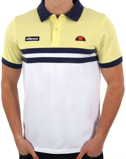 Ellesse Rimini Split Poloshirt Weiß/Gelb