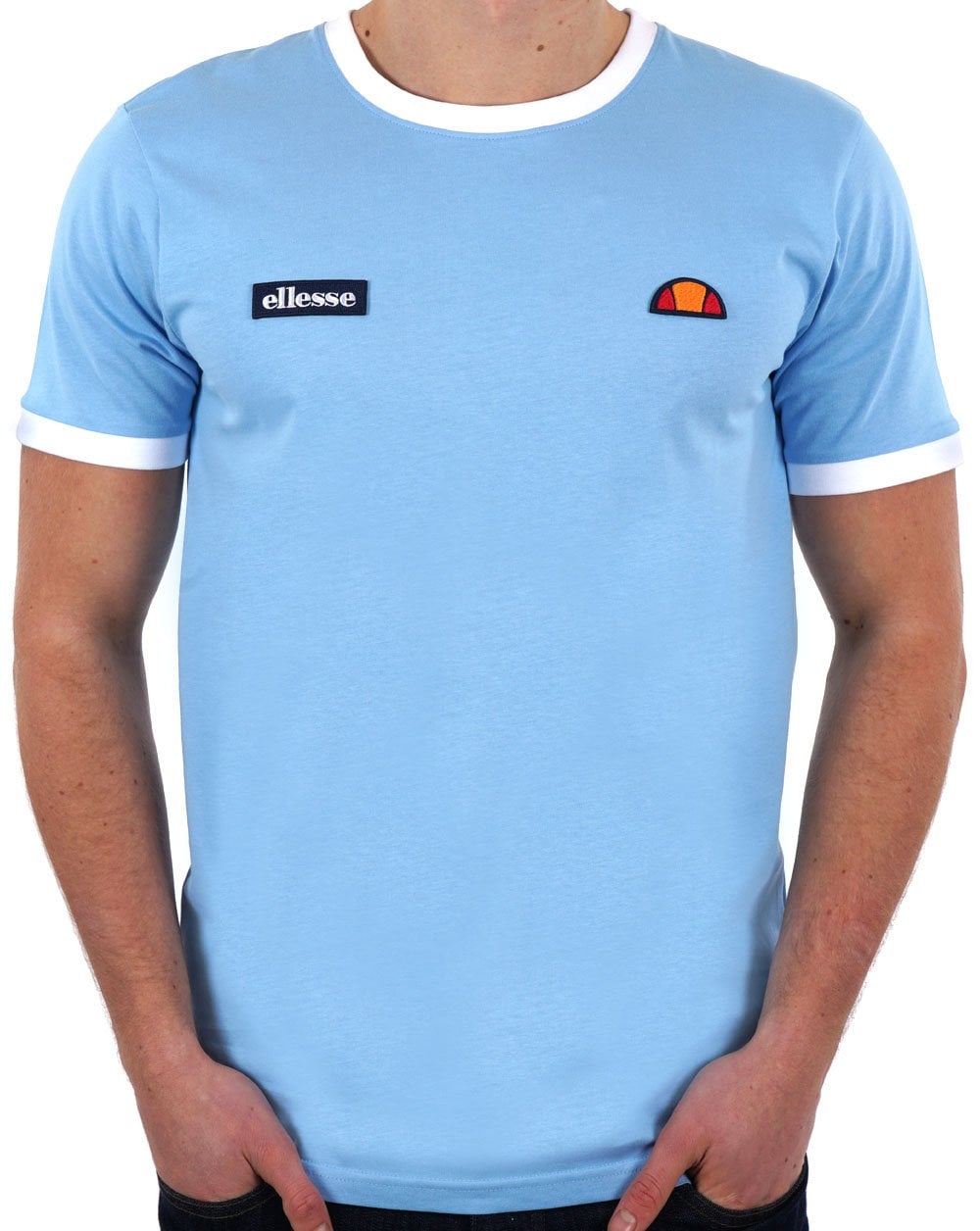 Ellesse Ringer T-Shirt Himmelblau/Weiß