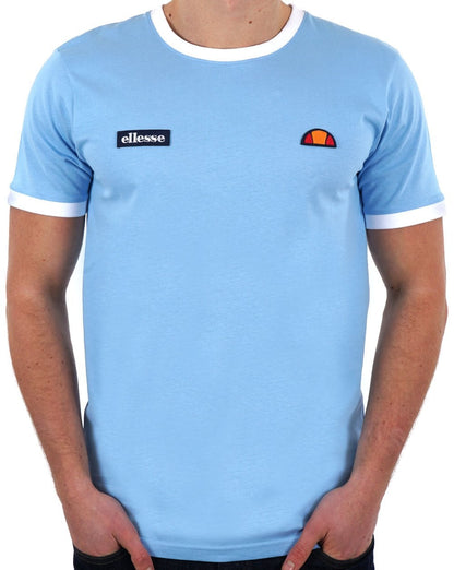 Ellesse Ringer T-Shirt Himmelblau/Weiß