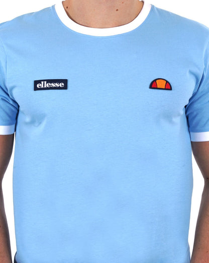 Ellesse Ringer T-Shirt Himmelblau/Weiß