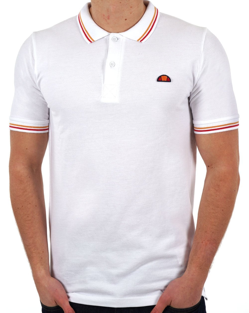 Ellesse Tipped Polo Shirt White