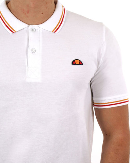 Ellesse – Poloshirt mit Streifen in Weiß