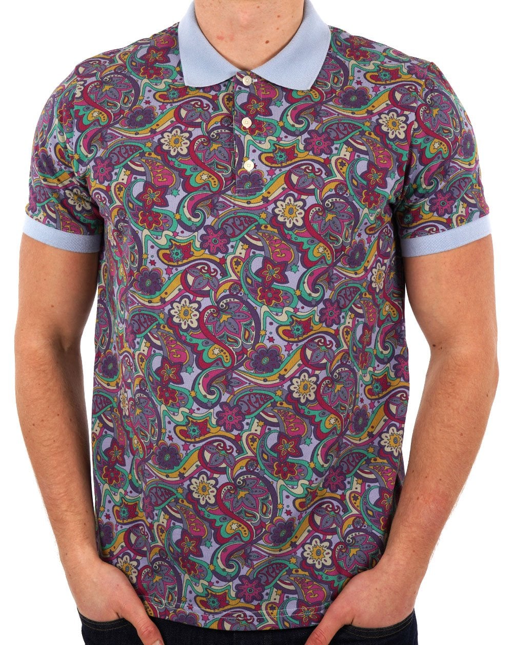 Pretty Green Mystic Paisley Polo Lila