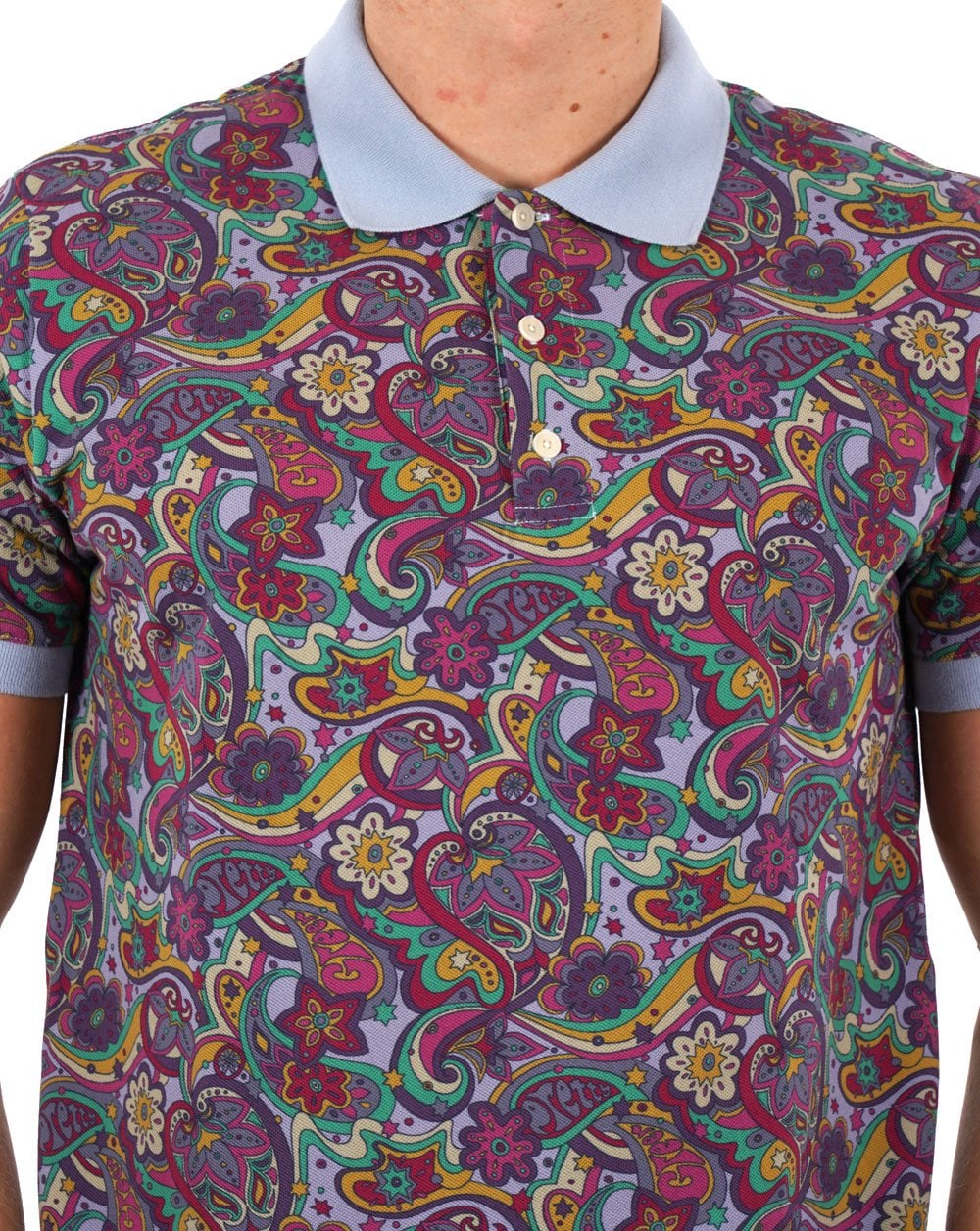 Pretty Green Mystic Paisley Polo Lila