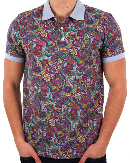 Pretty Green Mystic Paisley Polo Lila