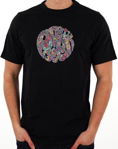 Pretty Green – T-Shirt mit Mystic-Paisley-Logo, Schwarz