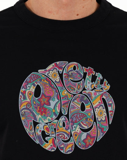 Pretty Green – T-Shirt mit Mystic-Paisley-Logo, Schwarz