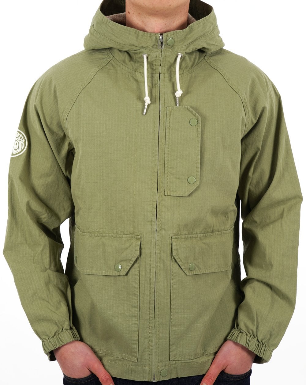 Pretty Green Prestleigh Zip Up Jacket Khaki