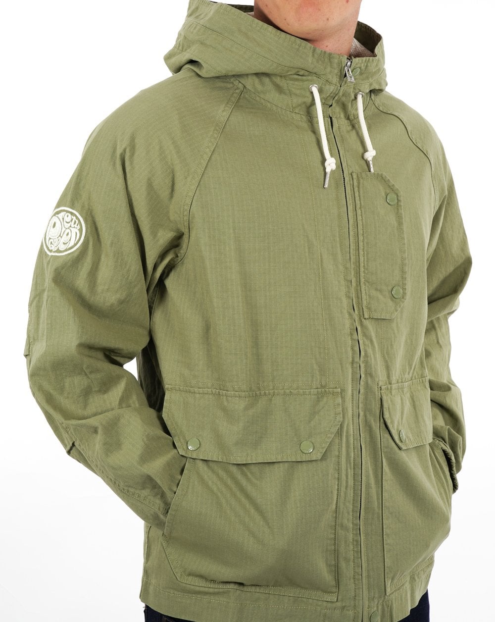 Pretty Green Prestleigh Zip Up Jacket Khaki