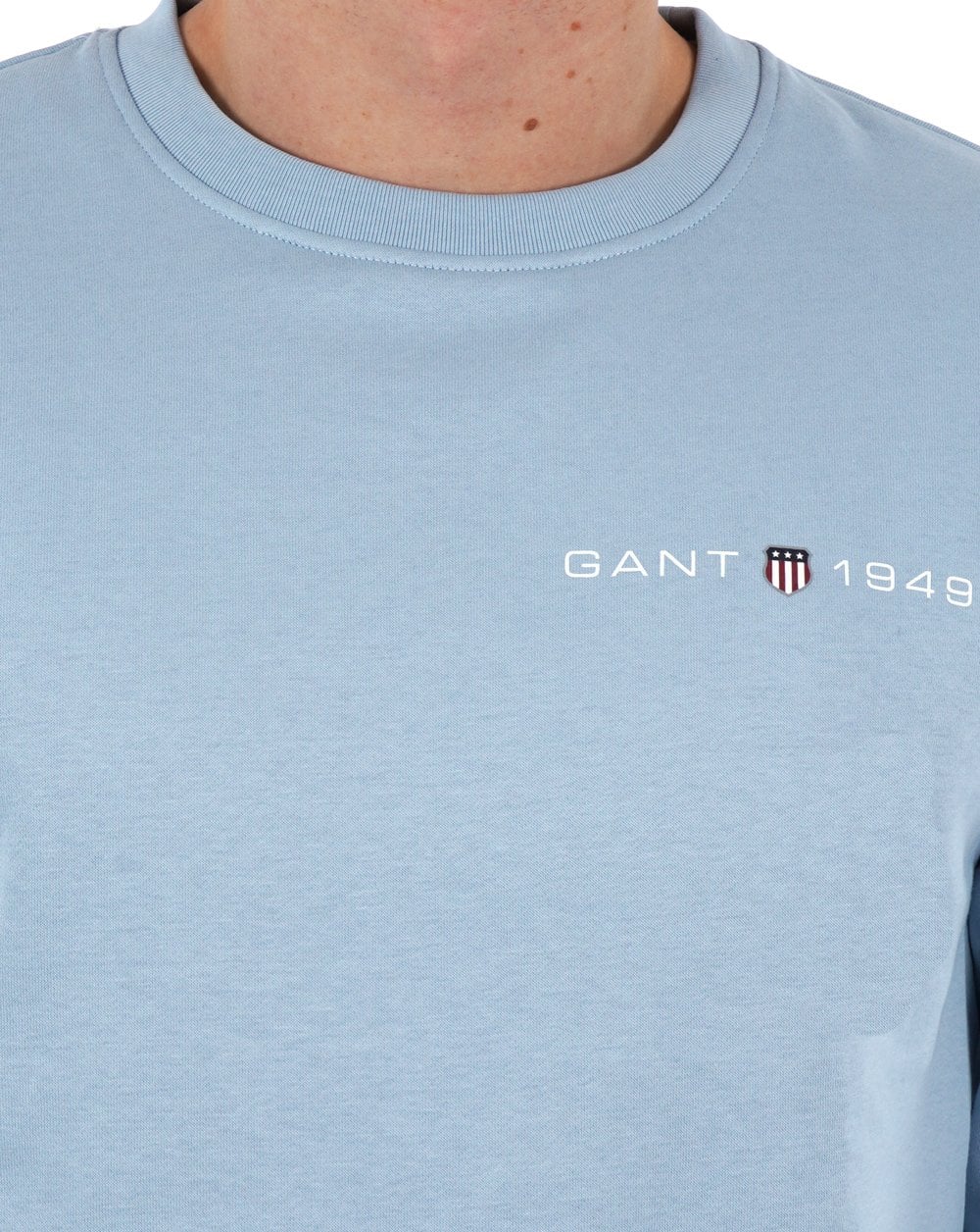 Gant Printed Graphic Crew Neck Sweatshirt Blue
