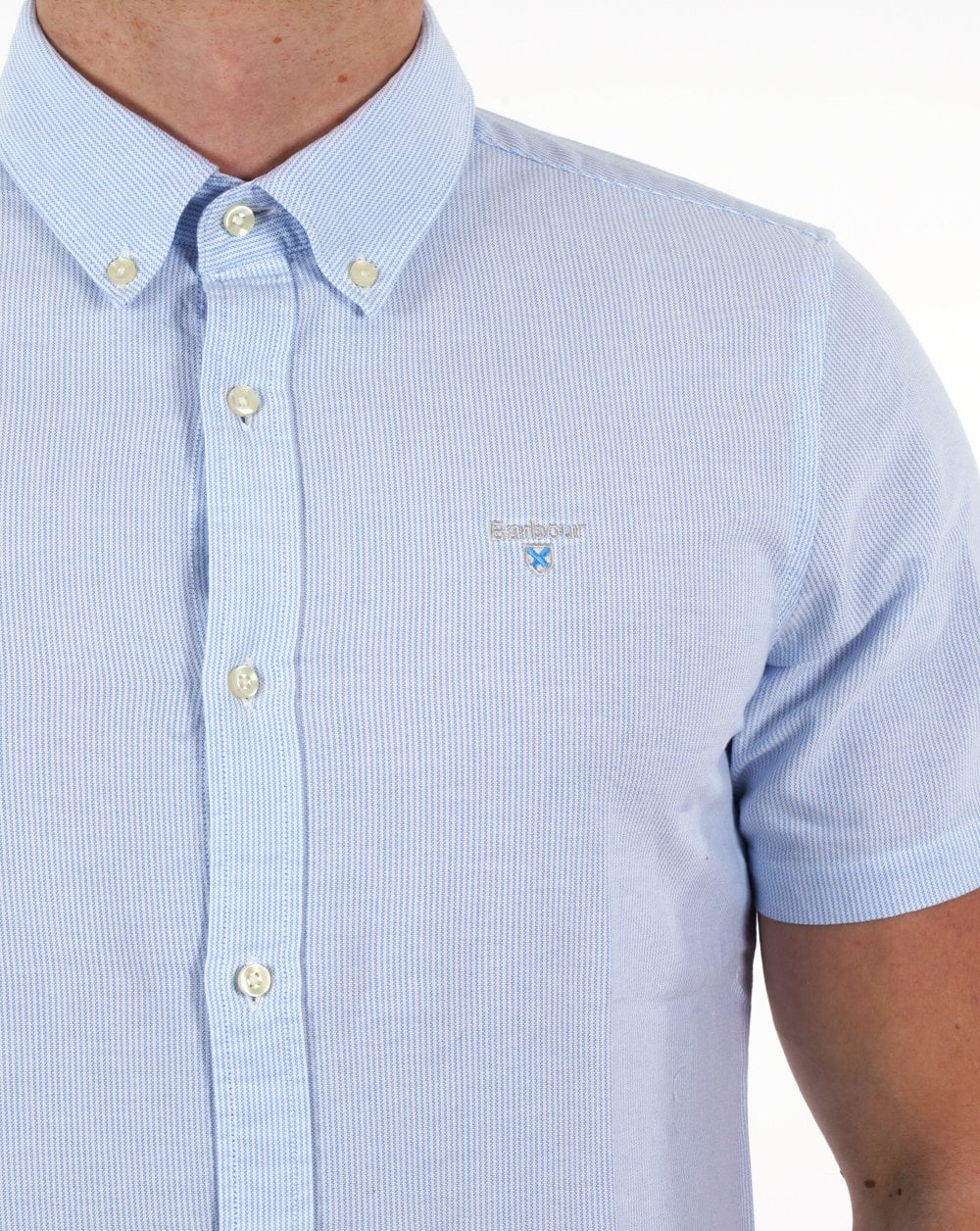 Barbour Gestreiftes Oxtown Kurzhemd Himmelblau
