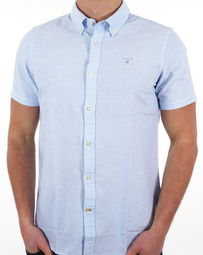 Barbour Gestreiftes Oxtown Kurzhemd Himmelblau