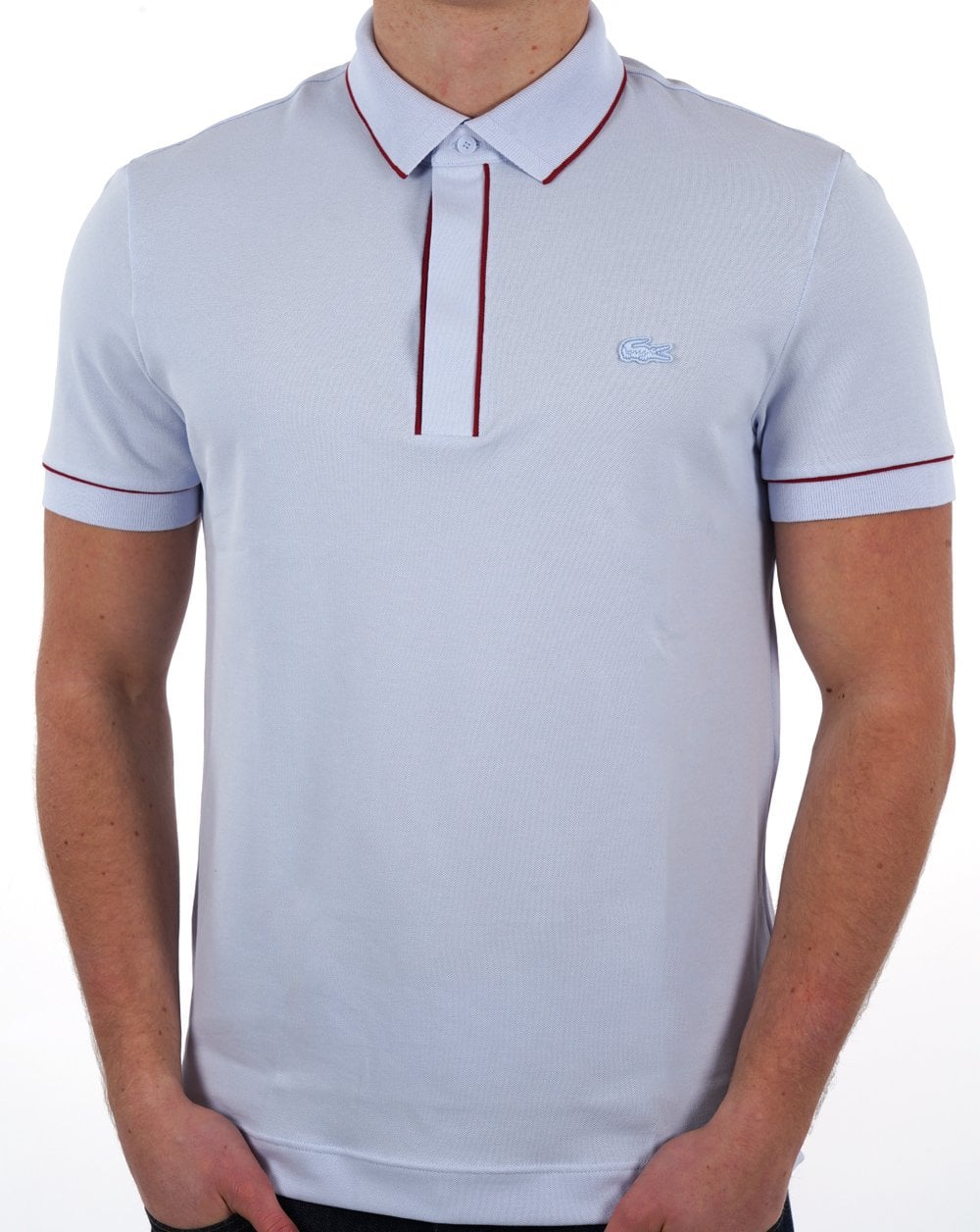 Lacoste Poloshirt mit Streifen in Hellblau