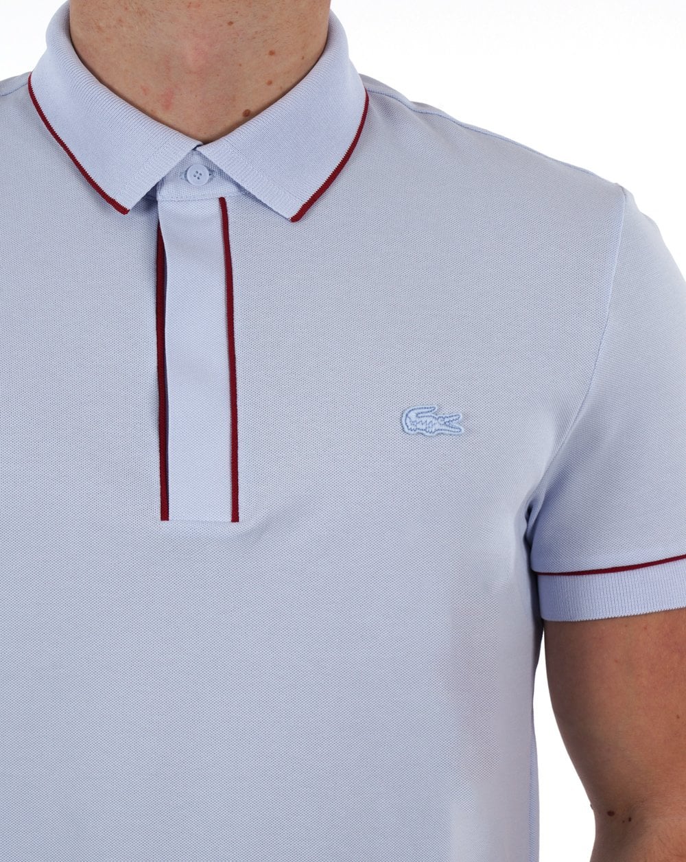 Lacoste Poloshirt mit Streifen in Hellblau
