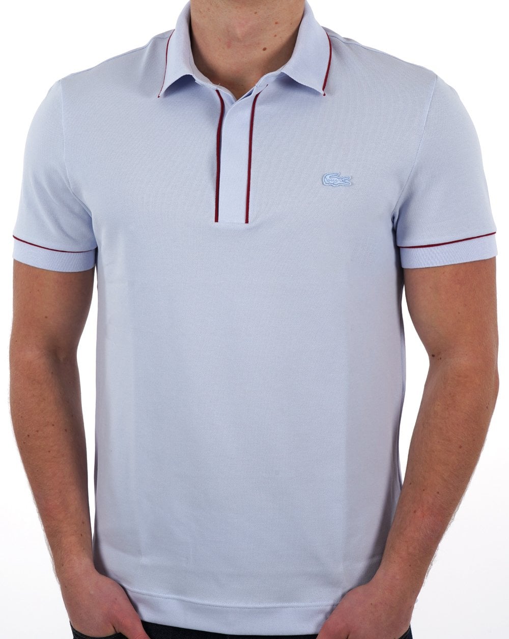 Lacoste Poloshirt mit Streifen in Hellblau