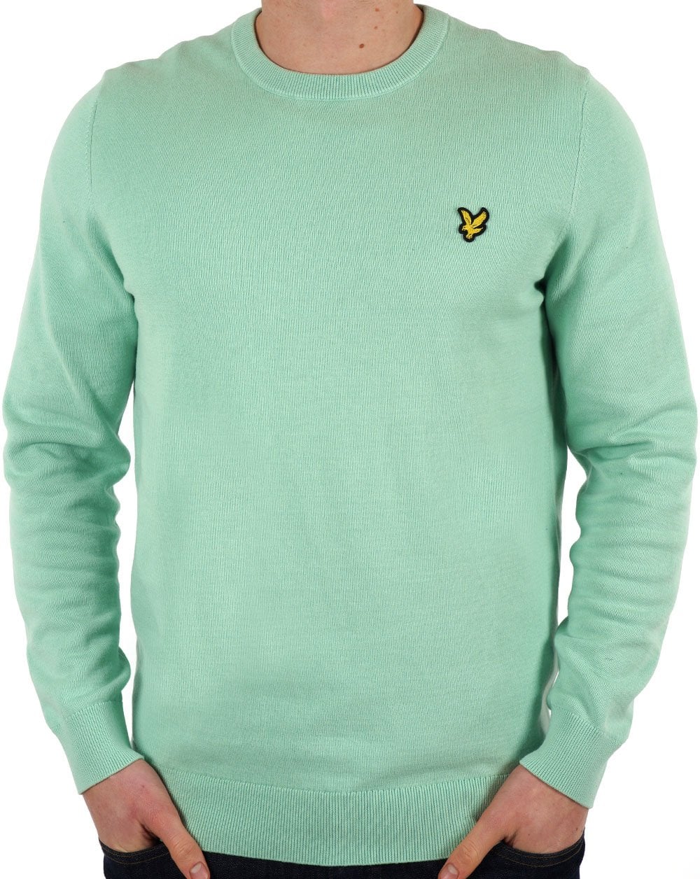 Lyle &amp; Scott – Rundhalspullover aus Baumwolle in Pastellgrün
