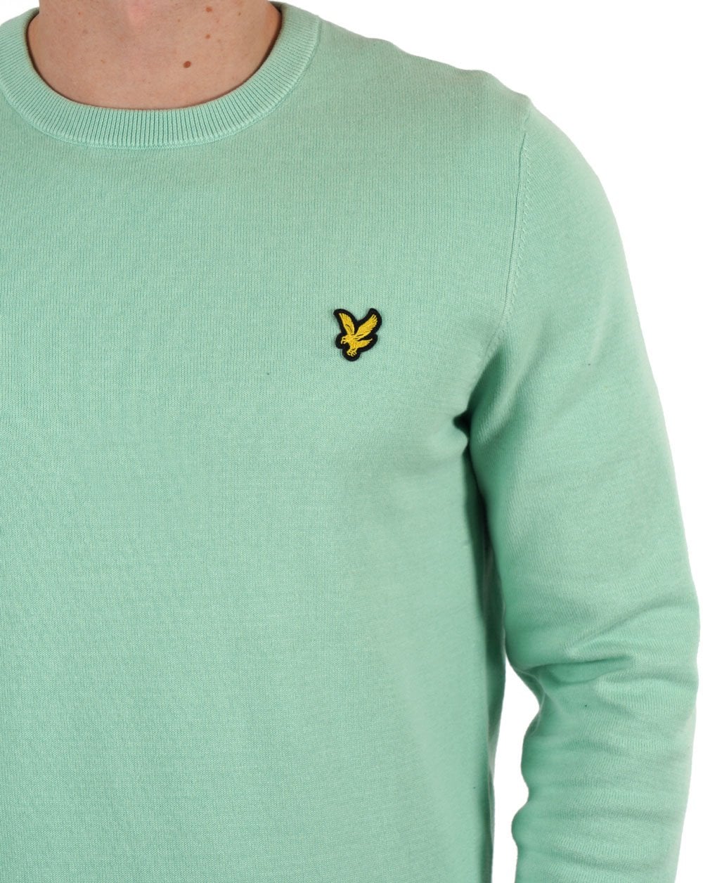 Lyle &amp; Scott – Rundhalspullover aus Baumwolle in Pastellgrün