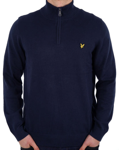 Lyle &amp; Scott – Pullover mit Viertelreißverschluss in Dunkelmarineblau