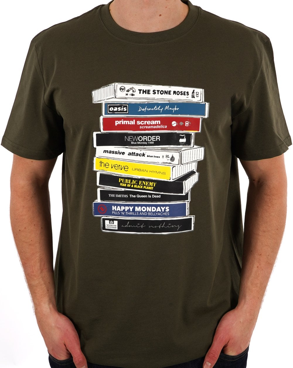 Weekend Offender Cassettes T-Shirt Khaki Grün