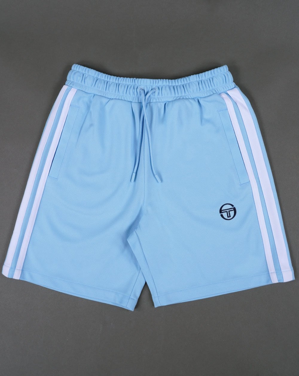 Sergio Tacchini Gestreifte Freizeitshorts Himmelblau/Weiß