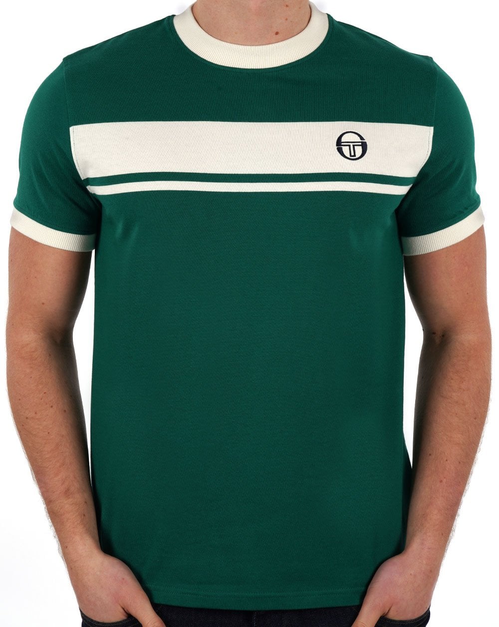 Sergio Tacchini Masters T-Shirt Grün / Cremeweiß