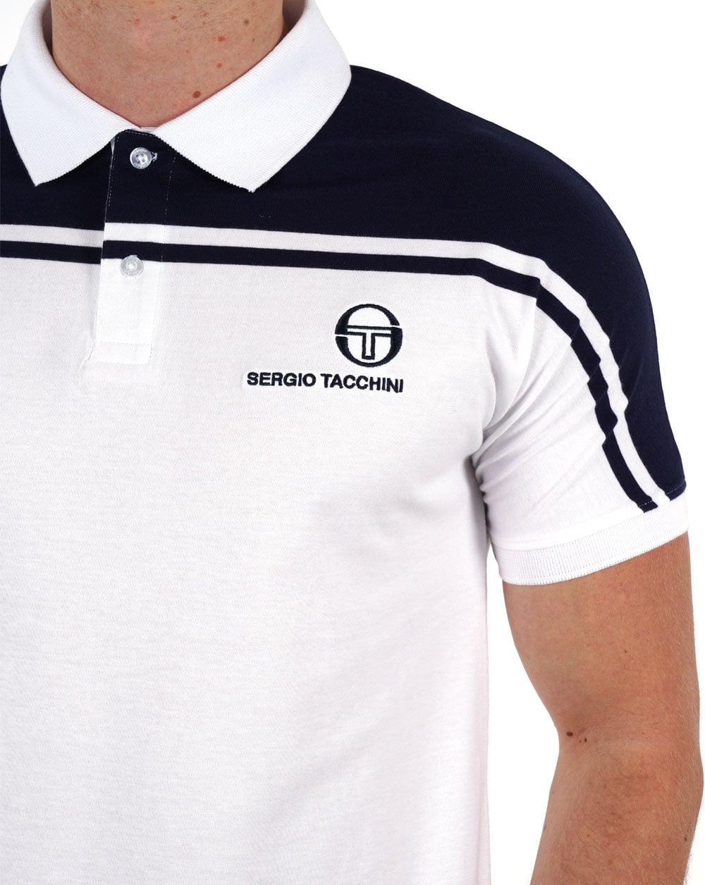 Sergio Tacchini New Young Line Poloshirt Weiß/Marineblau