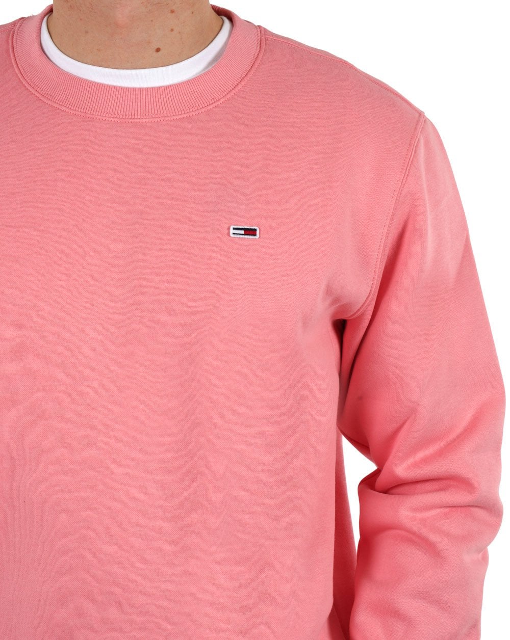 Tommy Jeans – Fleece-Sweatshirt mit Flaggenaufnäher, Tickled Pink