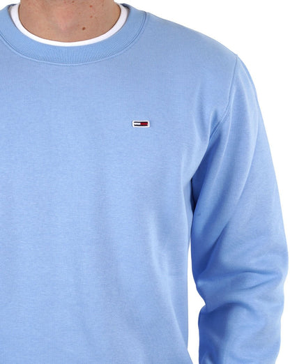 Tommy Jeans Fleece-Sweatshirt mit Flag-Patch, Himmelblau