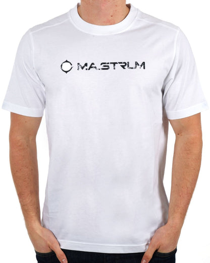 MA.STRUM – T-Shirt mit geknacktem Logo in Optikweiß