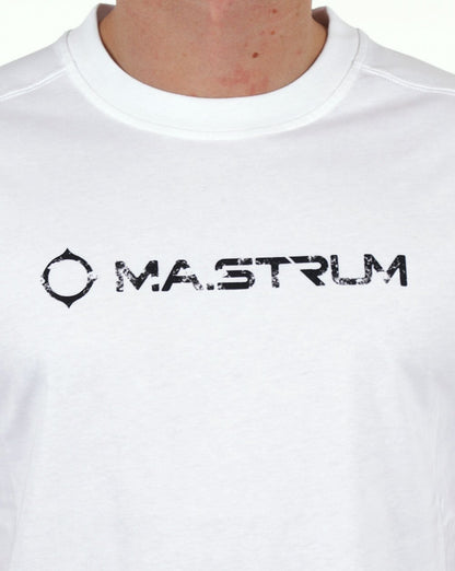 MA.STRUM – T-Shirt mit geknacktem Logo in Optikweiß