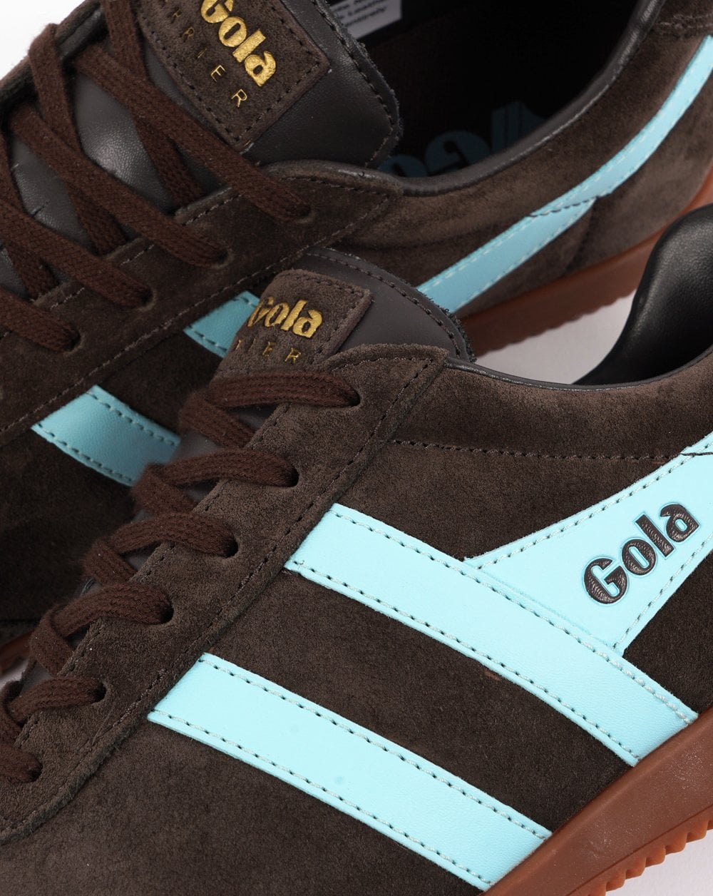 Gola Harrier Wildleder-Sneaker Dunkelbraun/Himmelblau