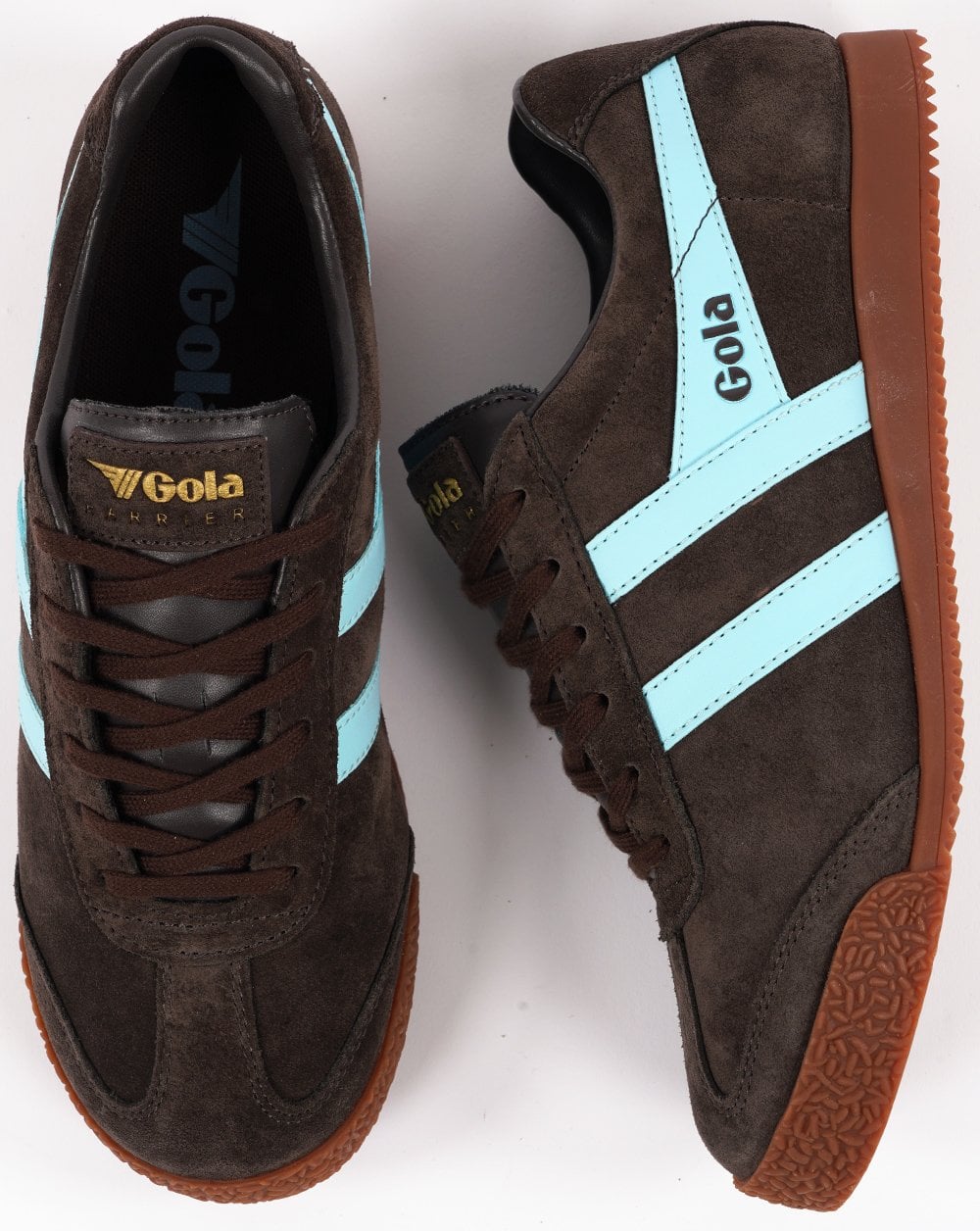 Gola Harrier Wildleder-Sneaker Dunkelbraun/Himmelblau