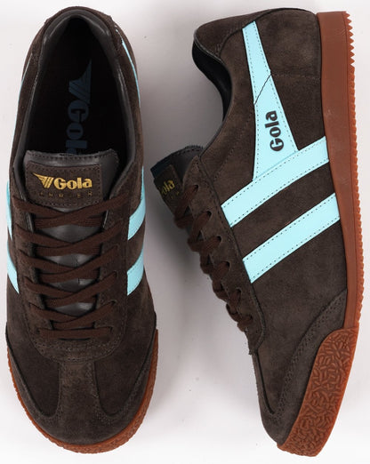 Gola Harrier Wildleder-Sneaker Dunkelbraun/Himmelblau