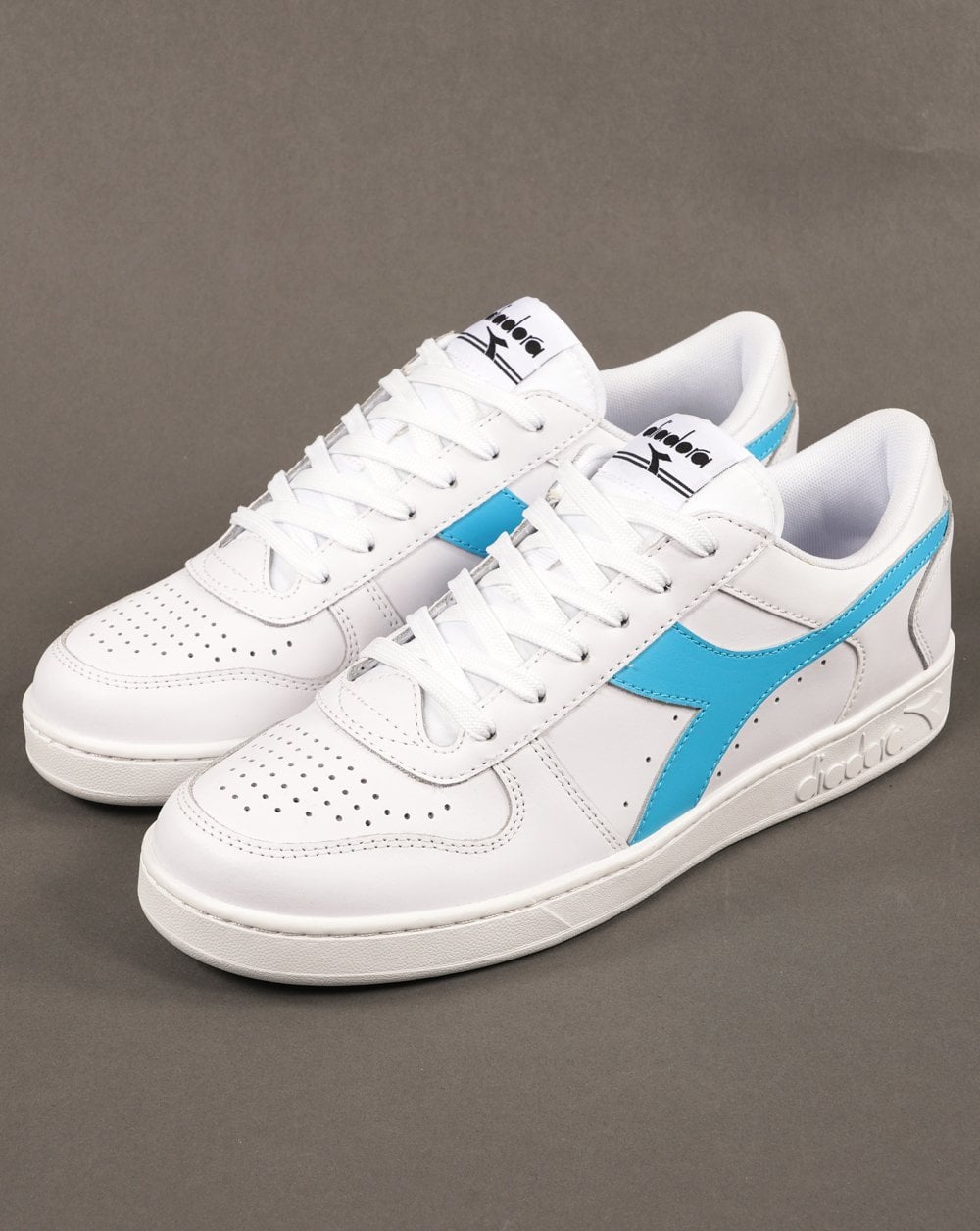 Diadora MB Elite Trainer White 80s Turq Exclusive