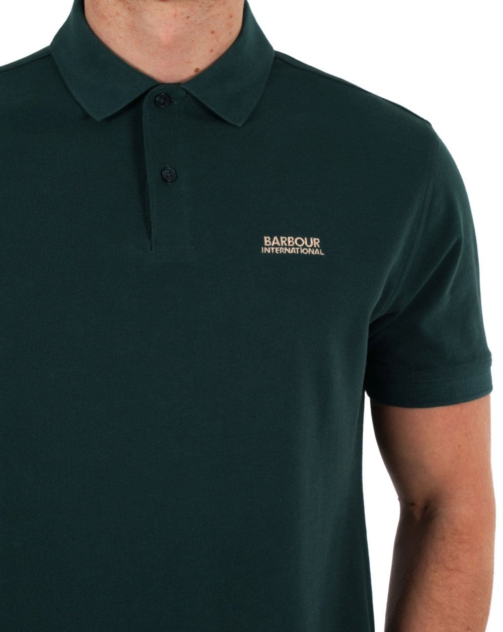 Barbour International Tourer Pique Polo Forest River Green