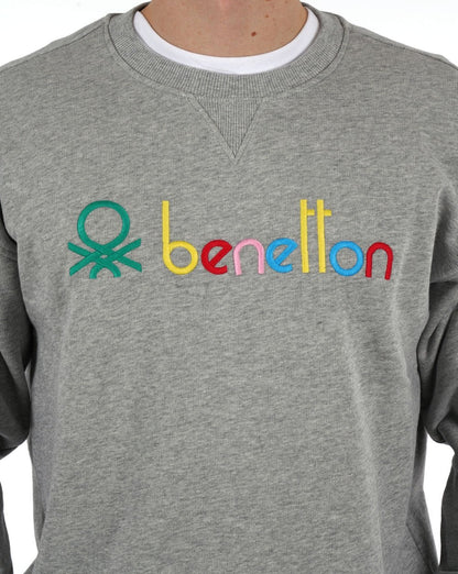 Benetton Farbiges Logo-Sweatshirt Grau